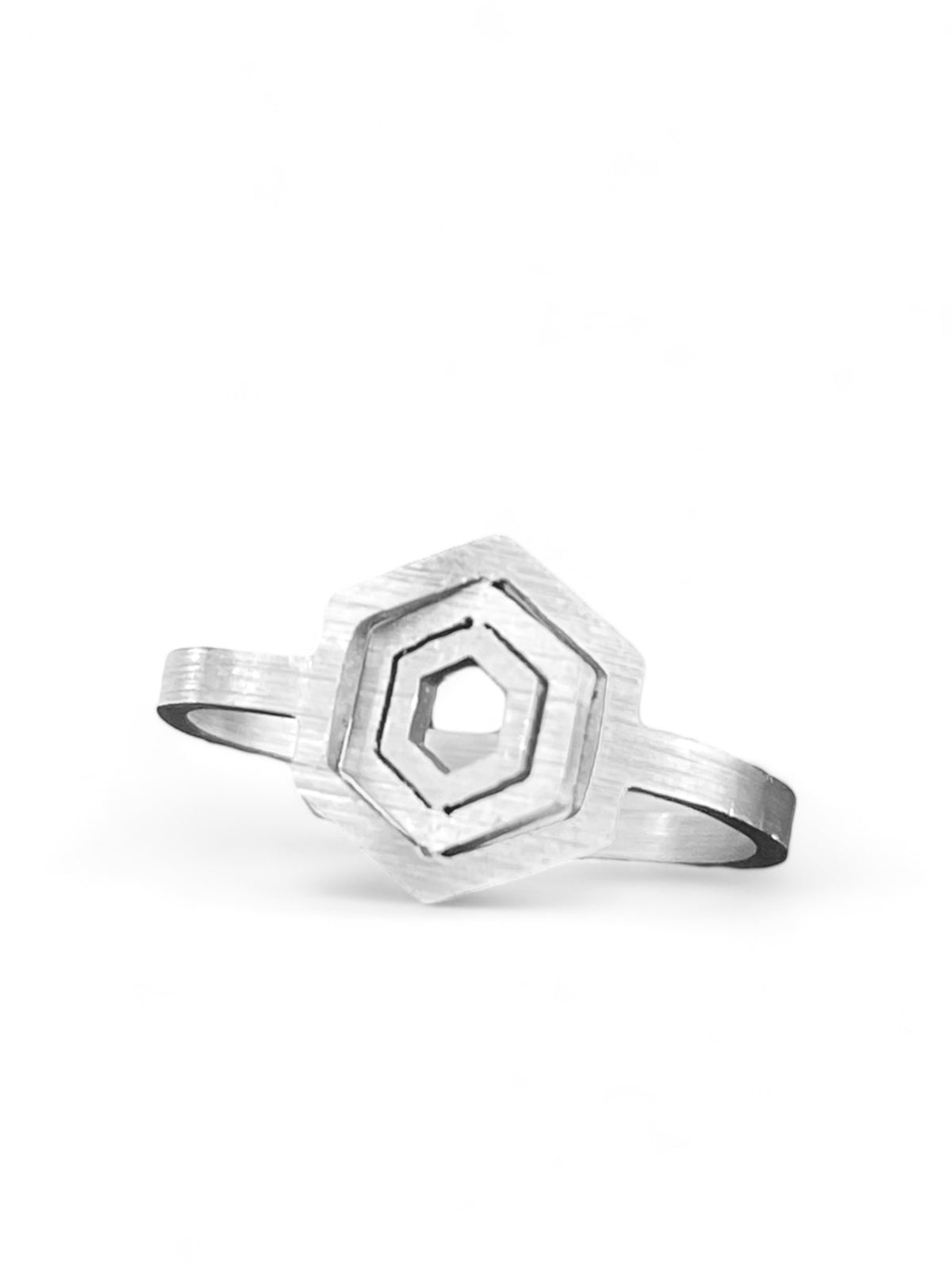 Δαχτυλιδι Ατσαλινο ρυθμιζομενο Illusion Hexagon