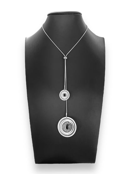Double Adjustable Steel Pendant Illusion Circles