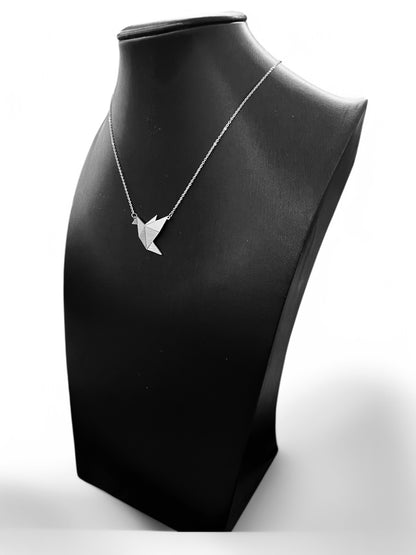 Κολιέ με αλυσίδα Origami Bird