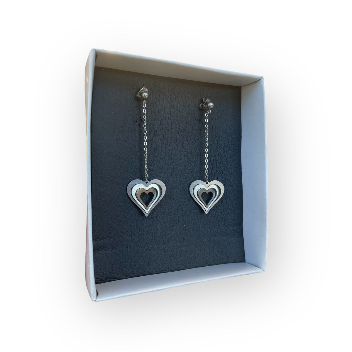 Illusion Falling Love Hearts Earrings