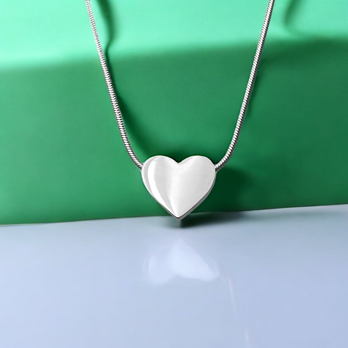 Necklace Steel Chain snake with large heart