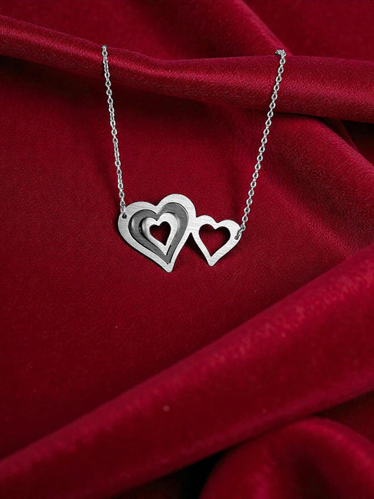 Κολιέ με αλυσίδα Illusion Linked Hearts