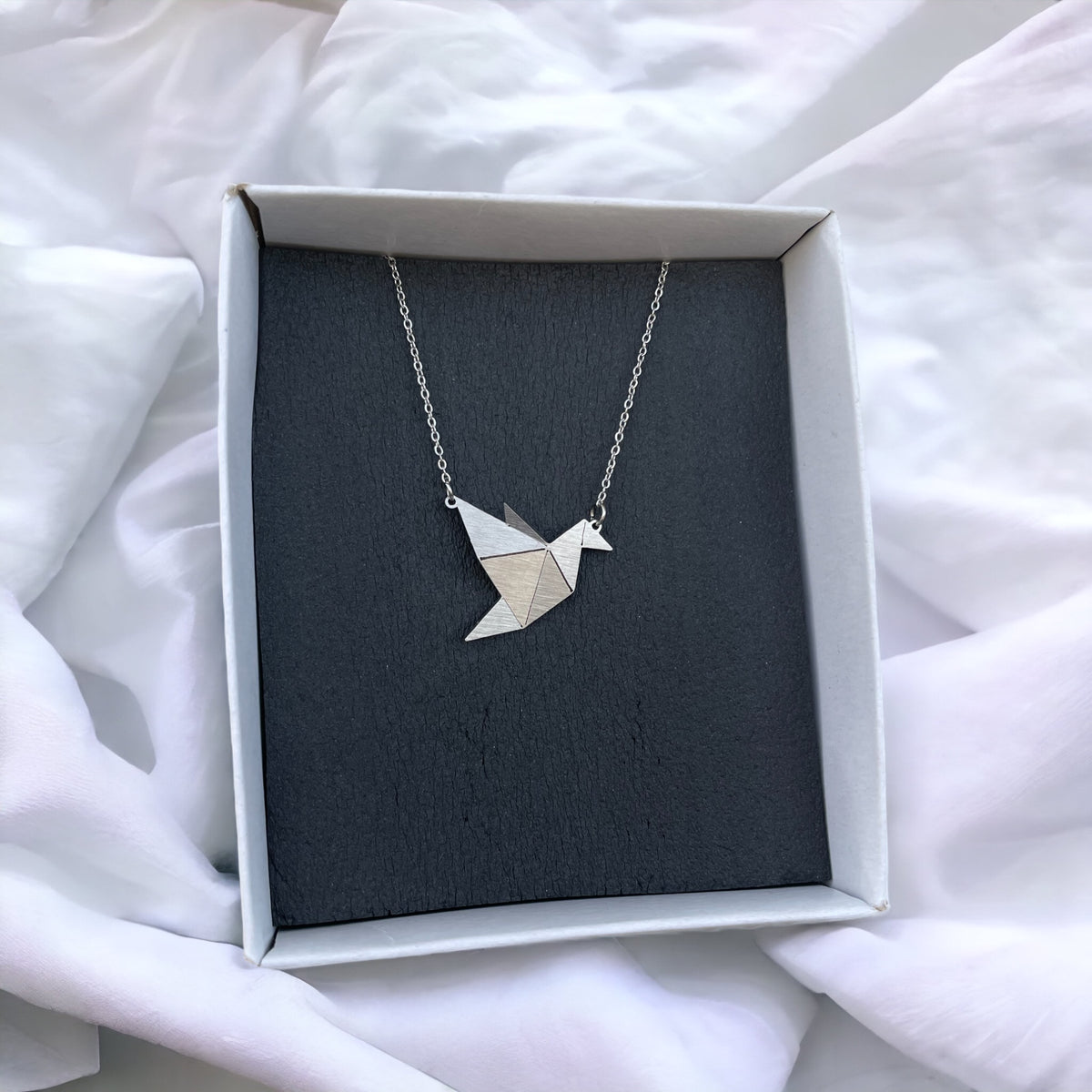 Κολιέ με αλυσίδα Origami Bird