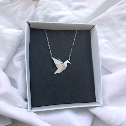 Κολιέ με αλυσίδα Origami Bird