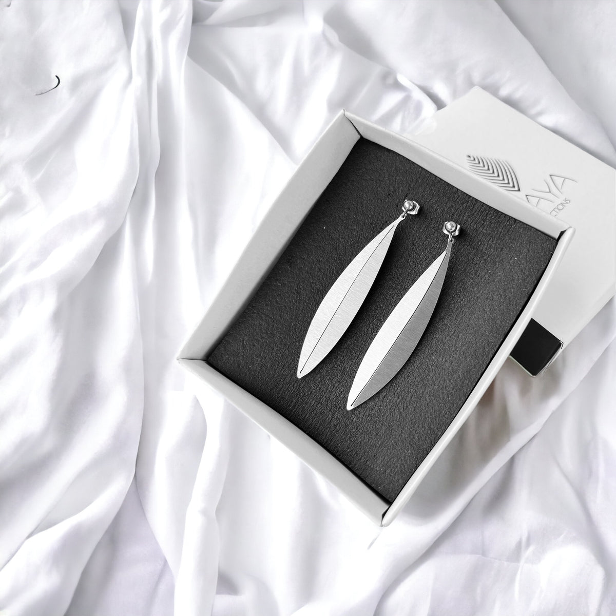 Σκουλαρίκια Origami Olive Leaf
