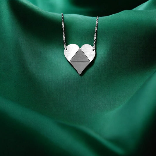 Κολιέ με αλυσίδα Origami Heart