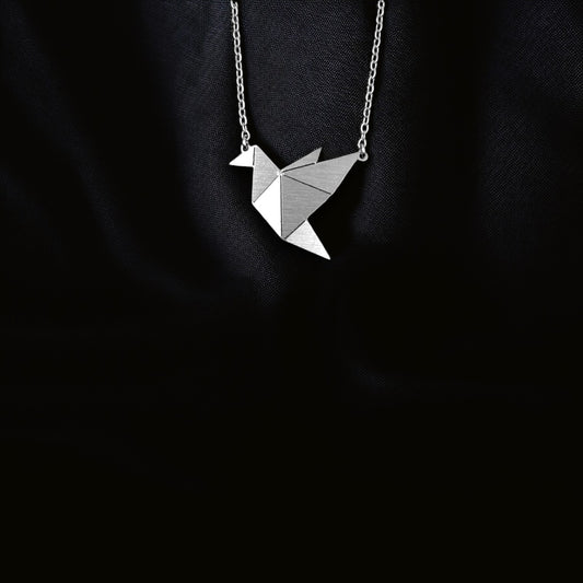 Κολιέ με αλυσίδα Origami Bird