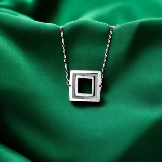 Κολιέ με αλυσίδα Illusion Square mini