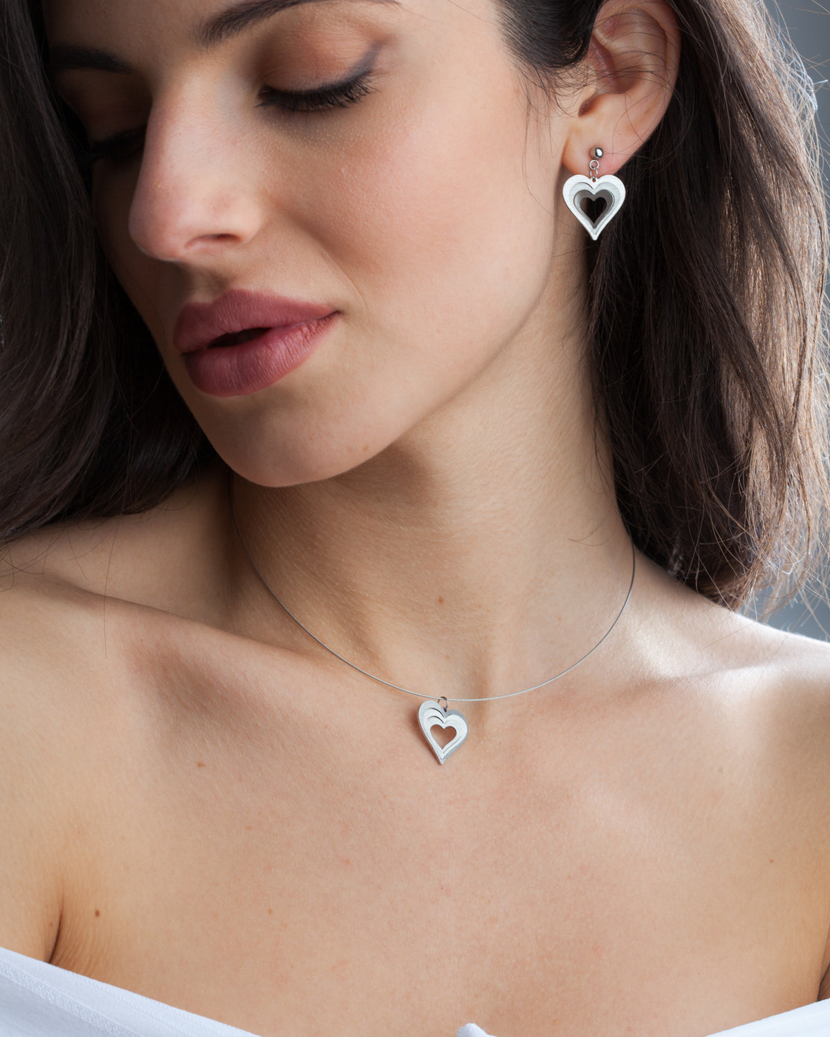 Σκουλαρίκια Illusion Love Hearts mini