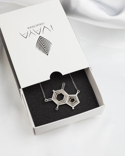 Κολιέ με αλυσίδα Illusion Caffeine Molecule