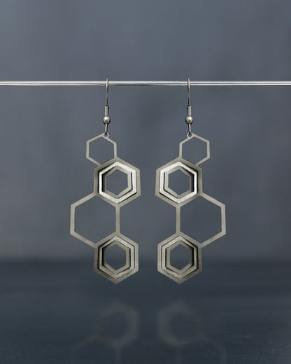 Σκουλαρίκια Illusion Honeycomb
