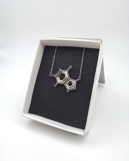 Κολιέ με αλυσίδα Illusion Caffeine Molecule