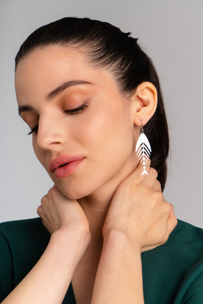 Elegant Fishbone Earrings