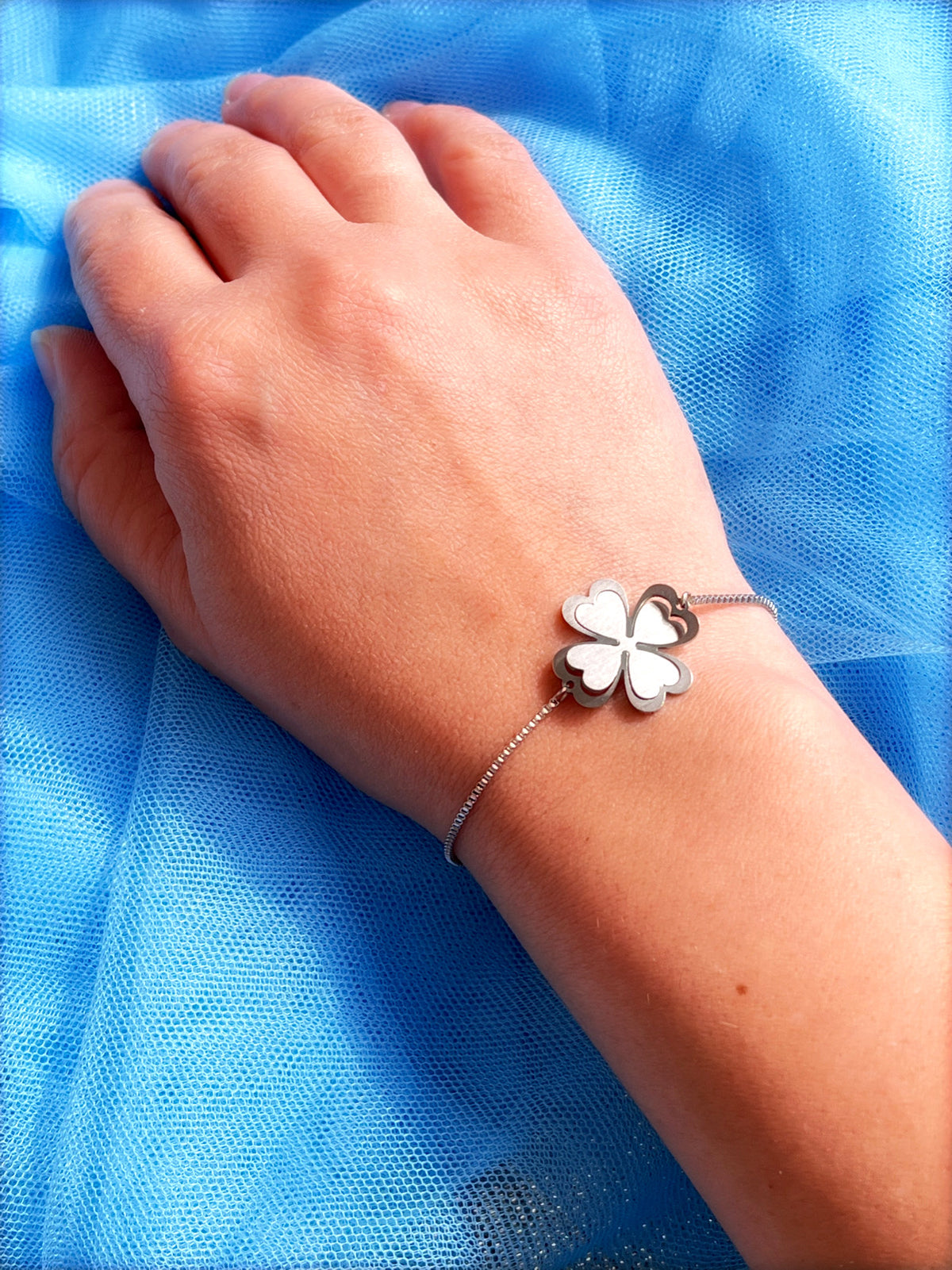 Βραχιόλι με αλυσίδα Elegant Lucky Clover